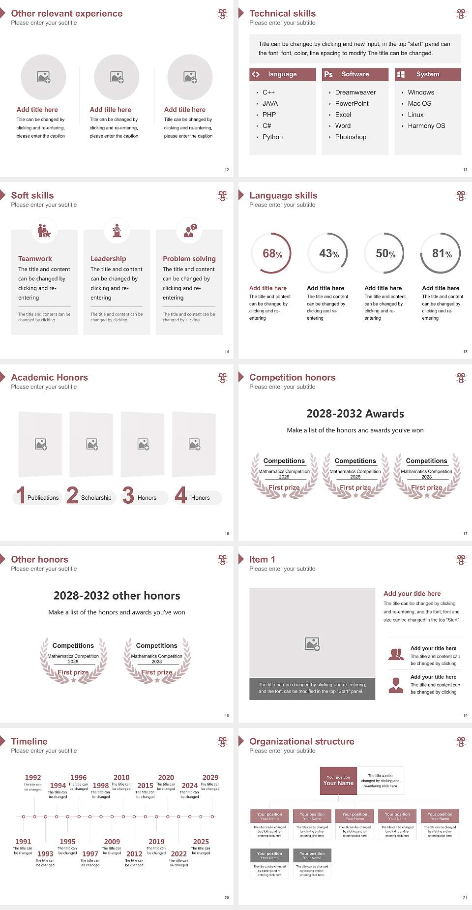 Aichi University of The Arts Resume PPT Template4:3 ratio PPT effect preview image3