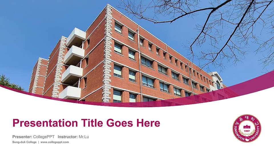 Sung-duk College Course/Courseware Creation PPT Template16:9 ratio PPT effect preview image