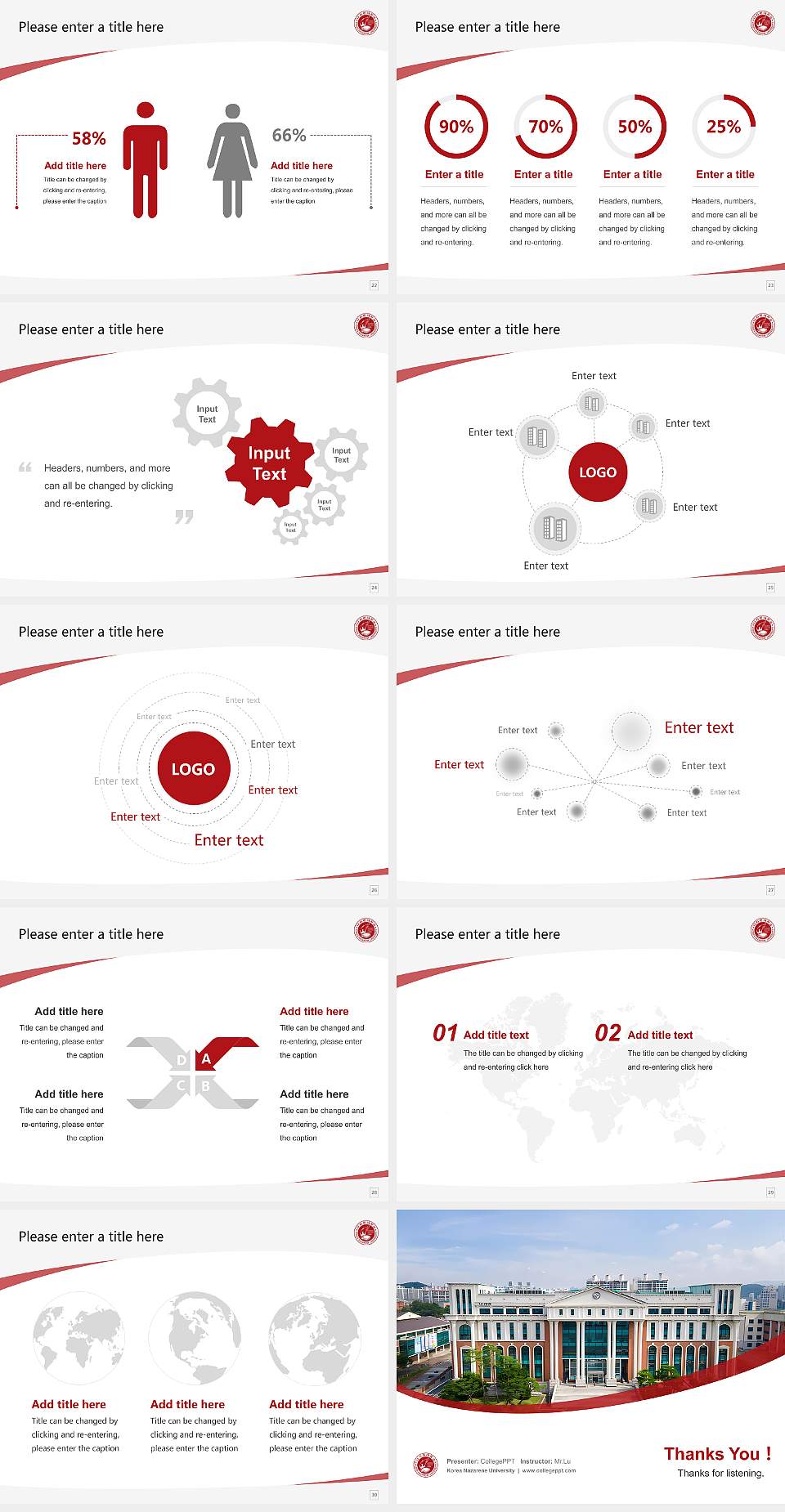 Korea Nazarene University Course/Courseware Creation PPT Template4:3 ratio PPT effect preview image4