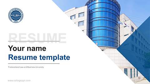 Transnational Law and Business University Resume PPT Template