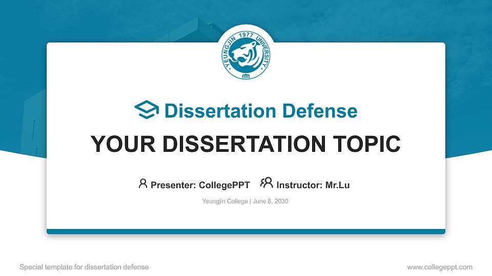 Yeungjin College Graduation Thesis Defense PPT Template16:9 ratio PPT effect preview image