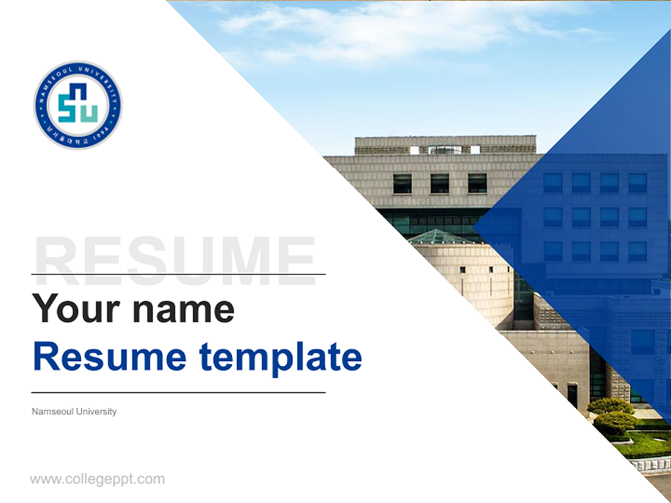 Namseoul University Resume PPT Template_Slide preview image1
