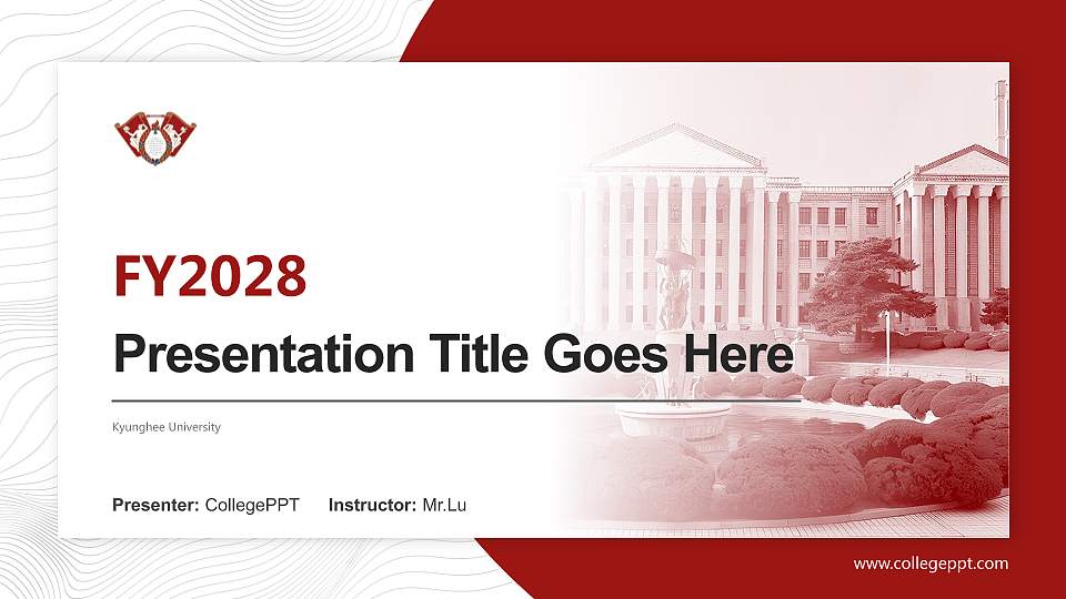 Kyunghee University Academic Presentation/Research Findings Report PPT Template16:9 ratio PPT effect preview image