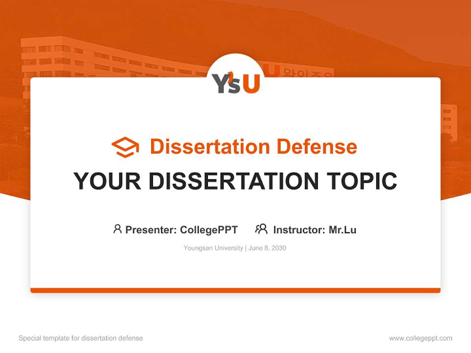 Youngsan University Graduation Thesis Defense PPT Template4:3 ratio PPT effect preview image7