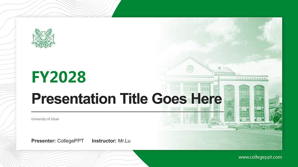 University of Ulsan Academic Presentation/Research Findings Report PPT Template16:9 ratio PPT effect preview image