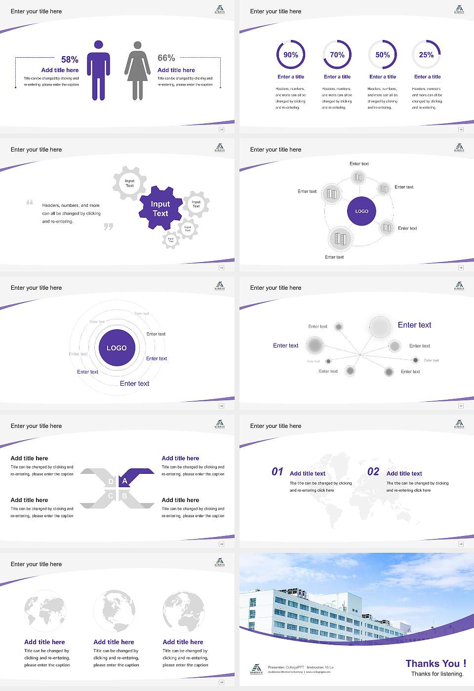 Asahikawa Medical University Course/Courseware Creation PPT Template16:9 ratio PPT effect preview image4