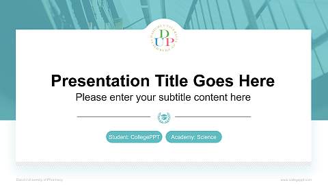 Daiichi University of Pharmacy National Scholarship Defense PPT Template