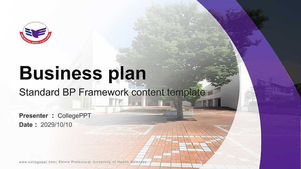 Ehime Prefectural University of Health Sciences Competition/Entrepreneurship Contest PPT Template_Slide preview image1