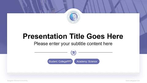 Sungshin Women’s University National Scholarship Defense PPT Template