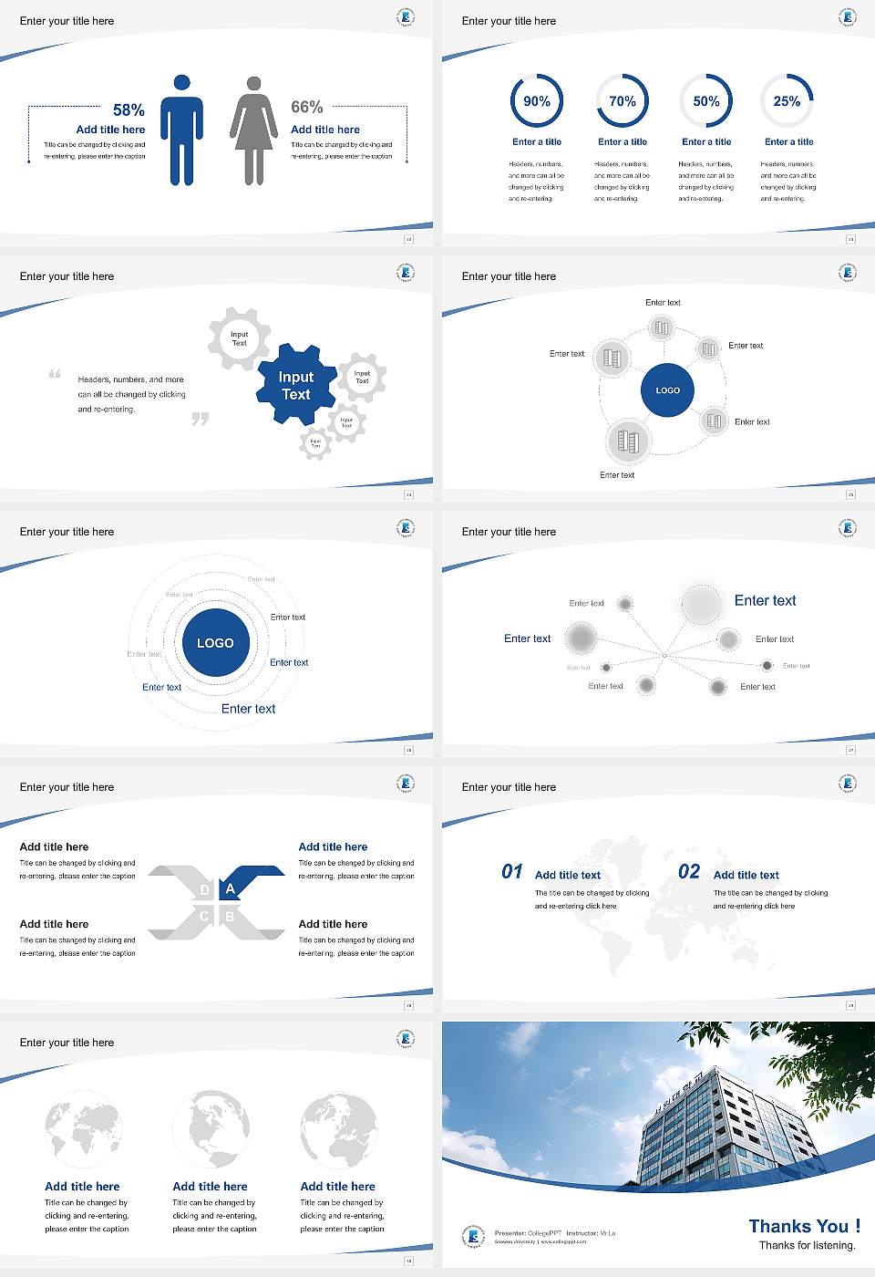 Seowon University Course/Courseware Creation PPT Template16:9 ratio PPT effect preview image4