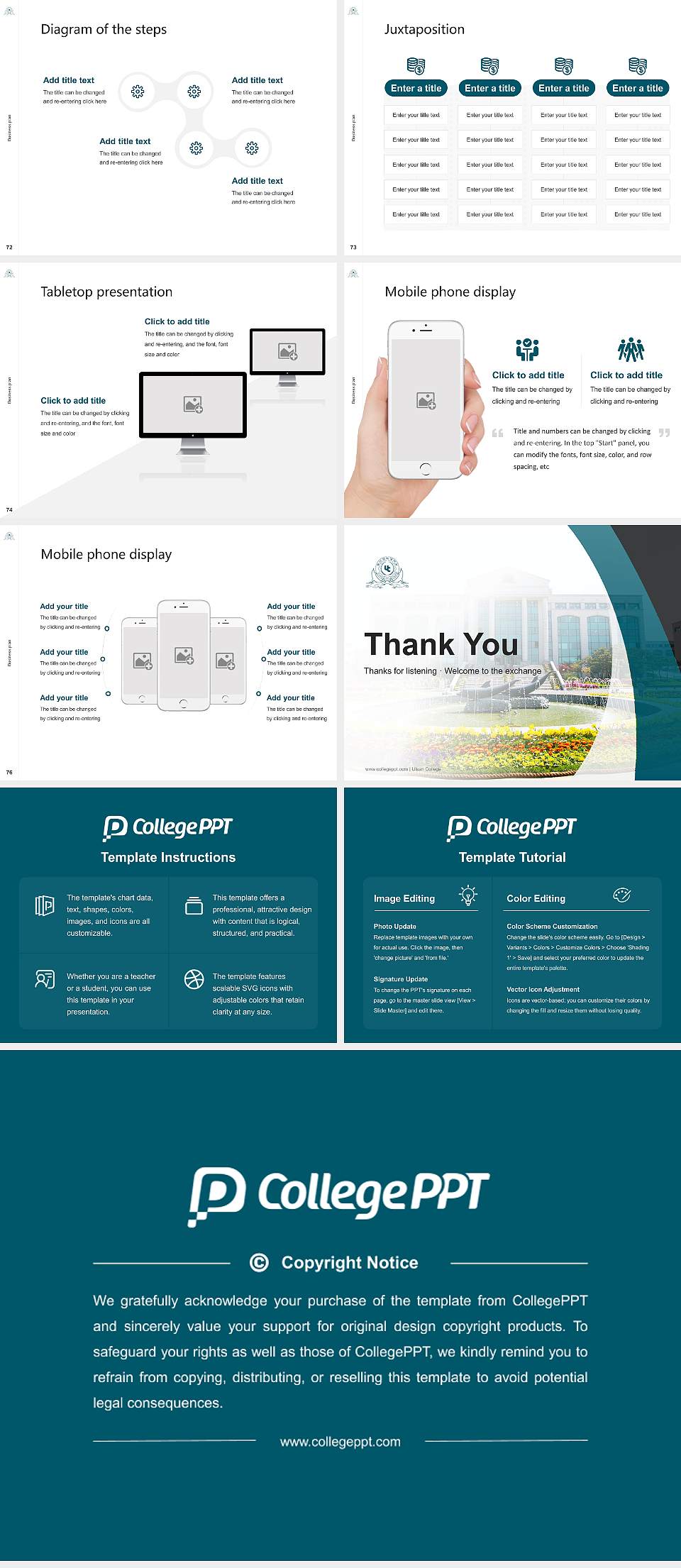 Ulsan College Competition/Entrepreneurship Contest PPT Template4:3 ratio PPT effect preview image9