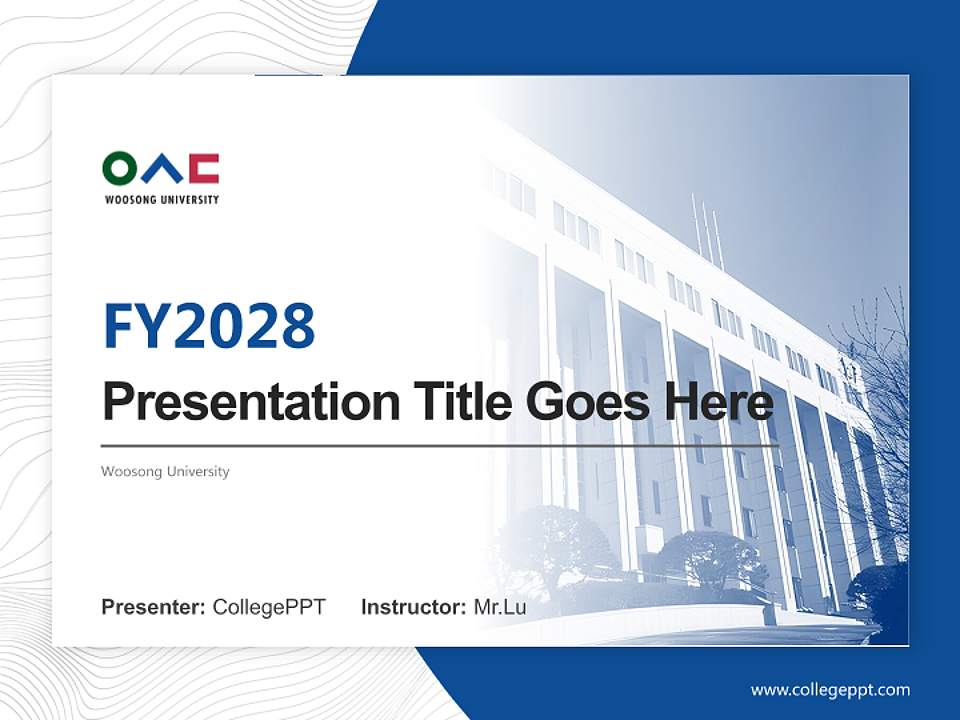 Woosong University Academic Presentation/Research Findings Report PPT Template4:3 ratio PPT effect preview image5