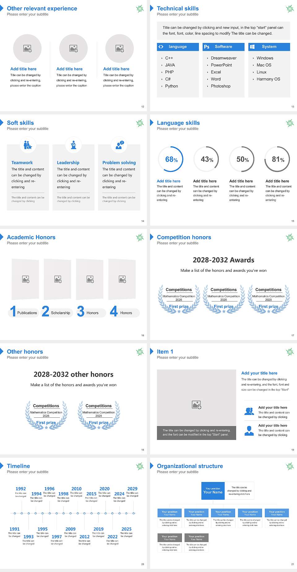 Doho University Resume PPT Template4:3 ratio PPT effect preview image3