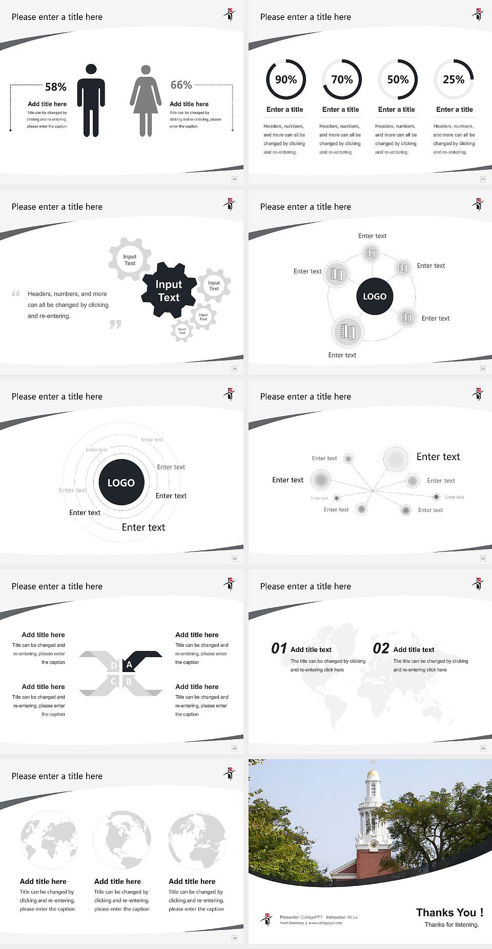 Yaeil Seminary Course/Courseware Creation PPT Template4:3 ratio PPT effect preview image4