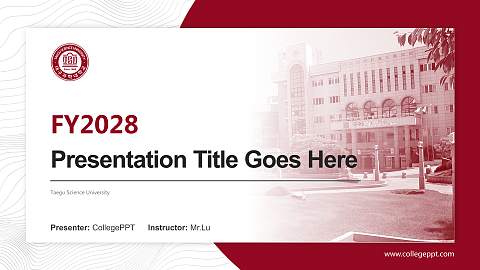 Taegu Science University Academic Presentation/Research Findings Report PPT Template