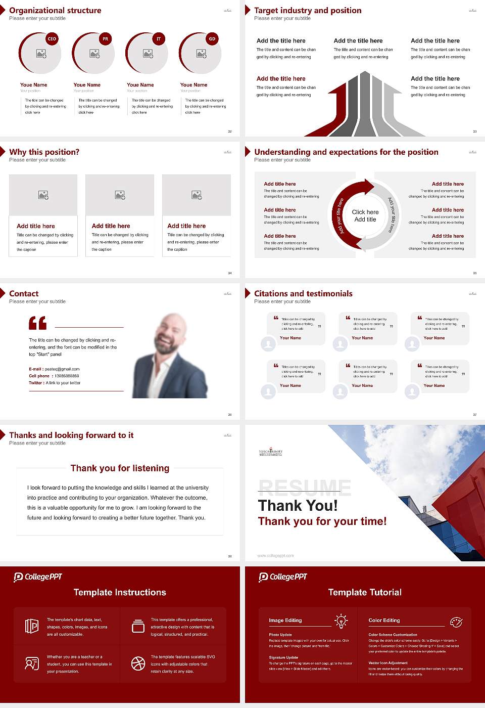 Torch Trinity Graduate University Resume PPT Template16:9 ratio PPT effect preview image4