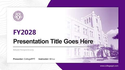 Methodist Theological University Academic Presentation/Research Findings Report PPT Template