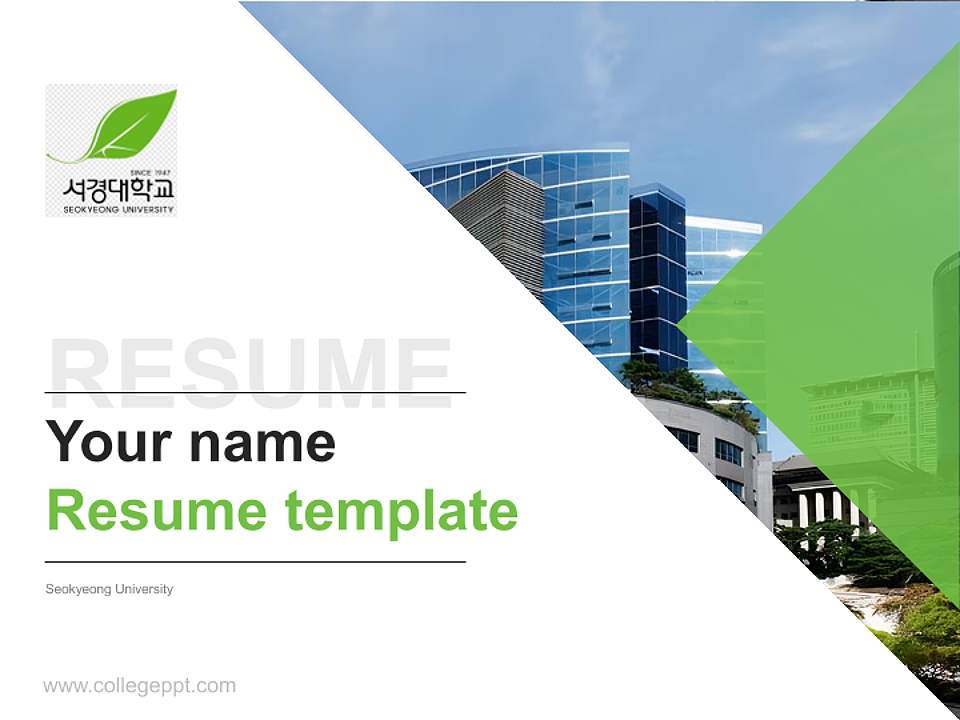 Seokyeong University Resume PPT Template4:3 ratio PPT effect preview image5