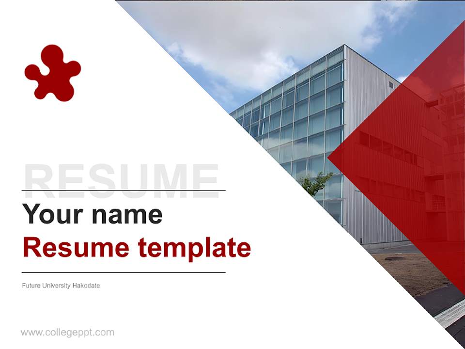 Future University Hakodate Resume PPT Template4:3 ratio PPT effect preview image5