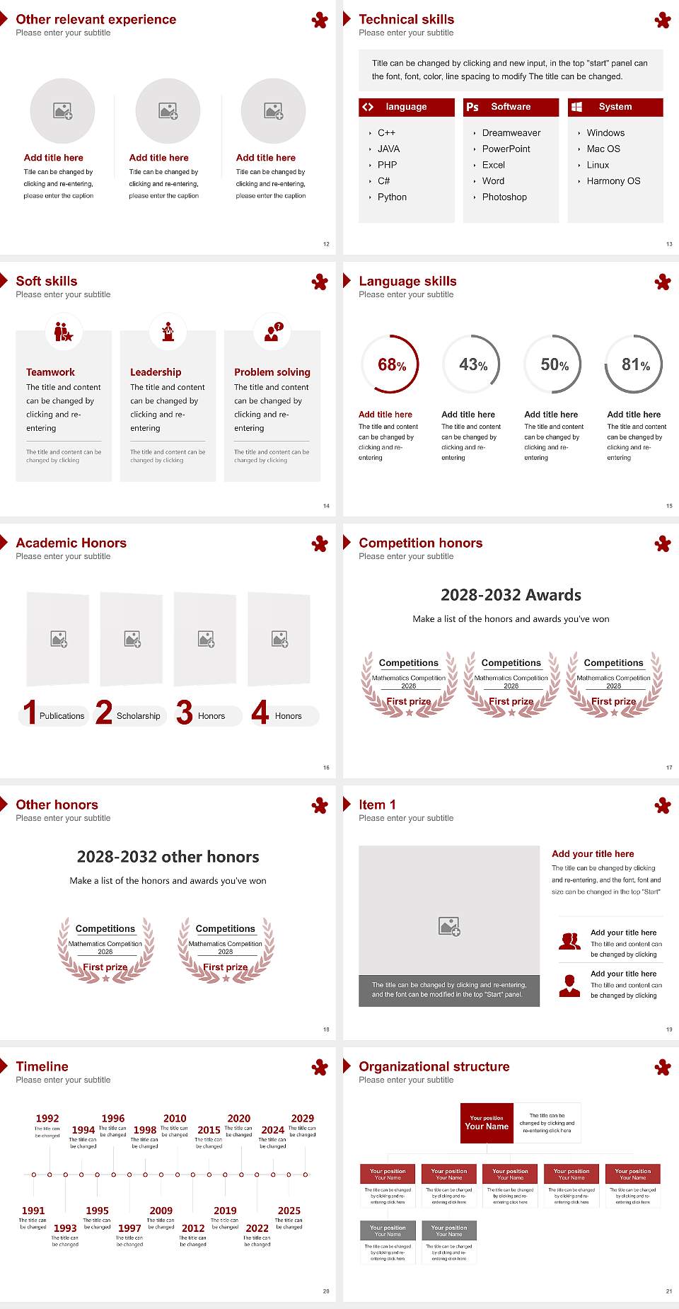 Future University Hakodate Resume PPT Template4:3 ratio PPT effect preview image3