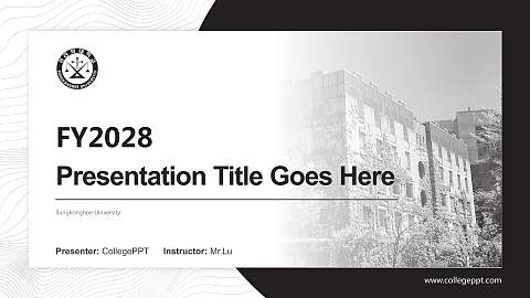 Sungkonghoe University Academic Presentation/Research Findings Report PPT Template