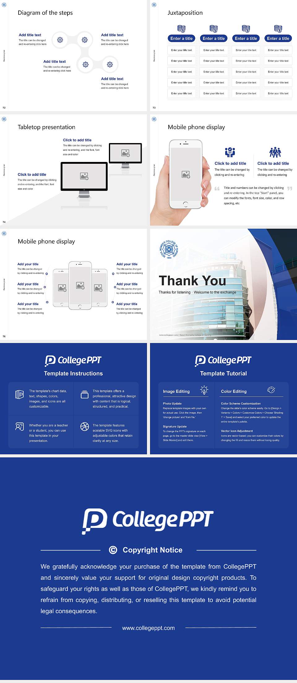 Seoul Women’s College of Nursing Competition/Entrepreneurship Contest PPT Template4:3 ratio PPT effect preview image9