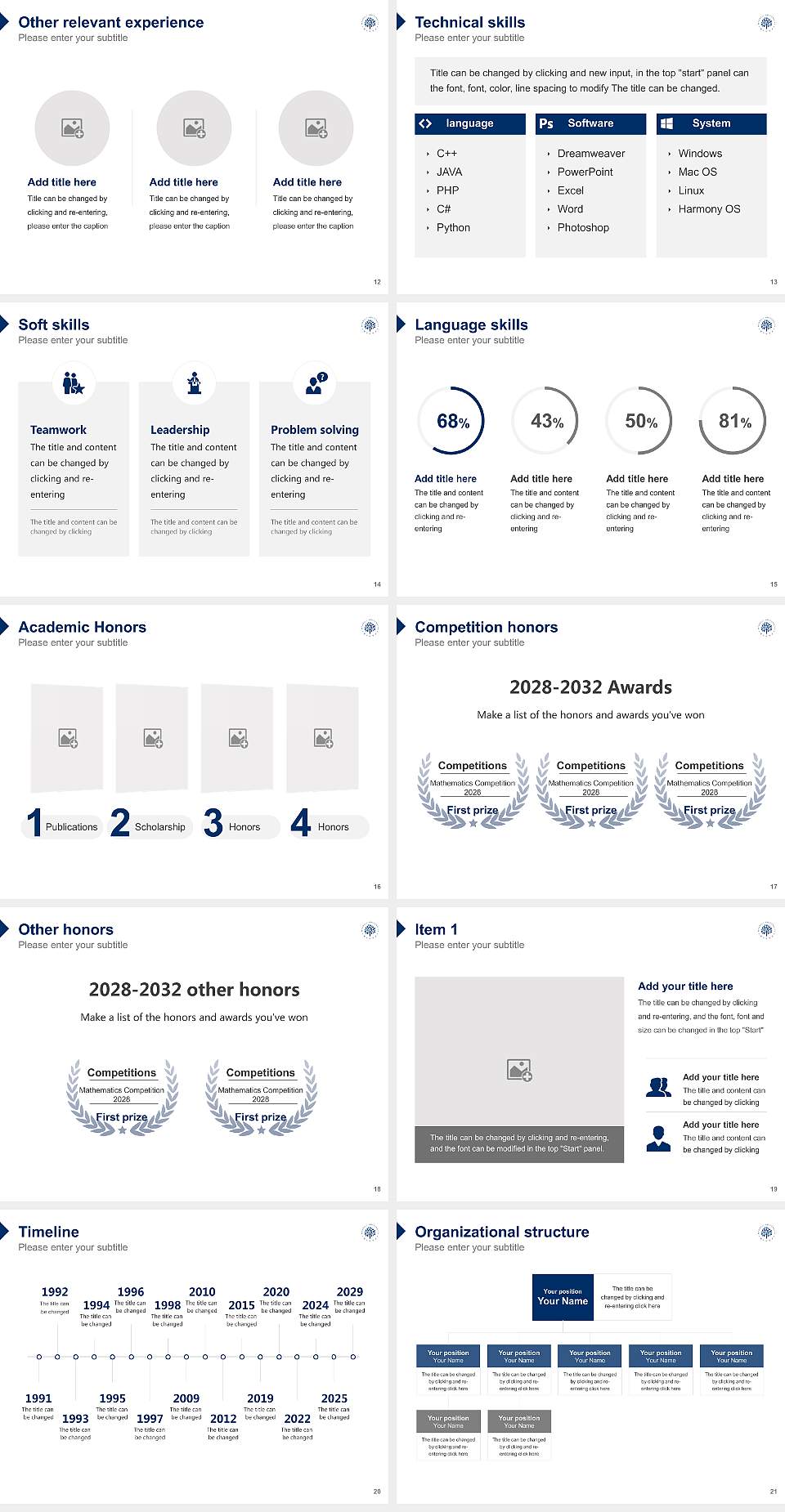 Myongji University Resume PPT Template4:3 ratio PPT effect preview image3