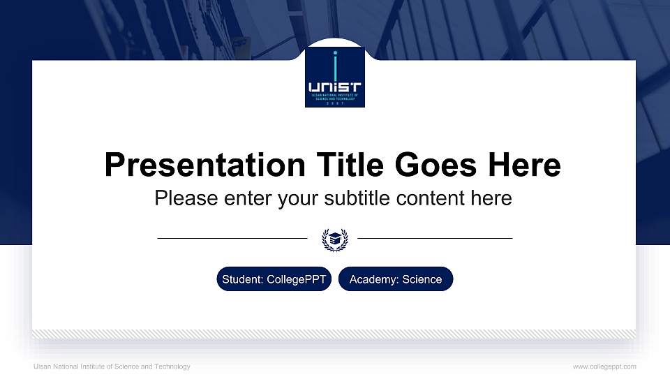 Ulsan National Institute of Science and Technology National Scholarship Defense PPT Template16:9 ratio PPT effect preview image