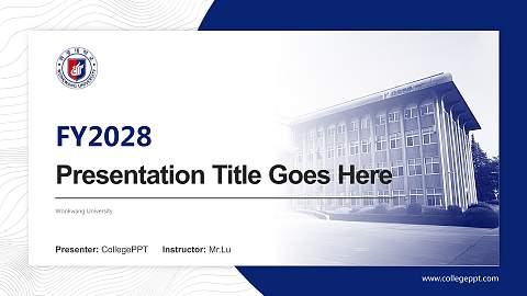 Wonkwang University Academic Presentation/Research Findings Report PPT Template