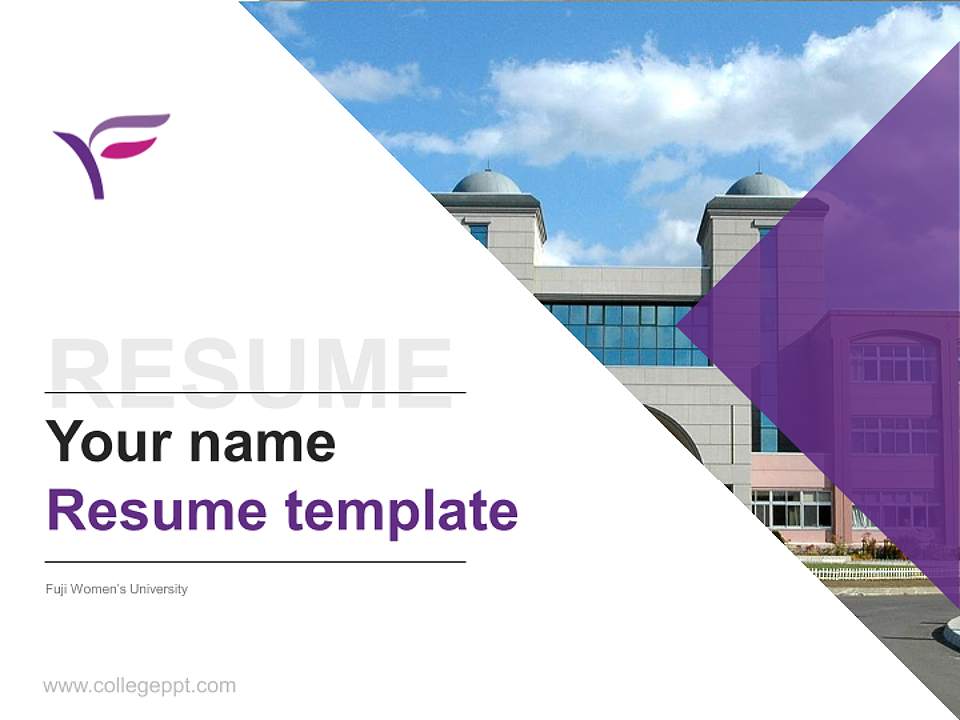 Fuji Women’s University Resume PPT Template4:3 ratio PPT effect preview image5