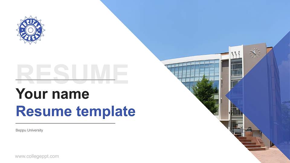 Beppu University Resume PPT Template16:9 ratio PPT effect preview image1