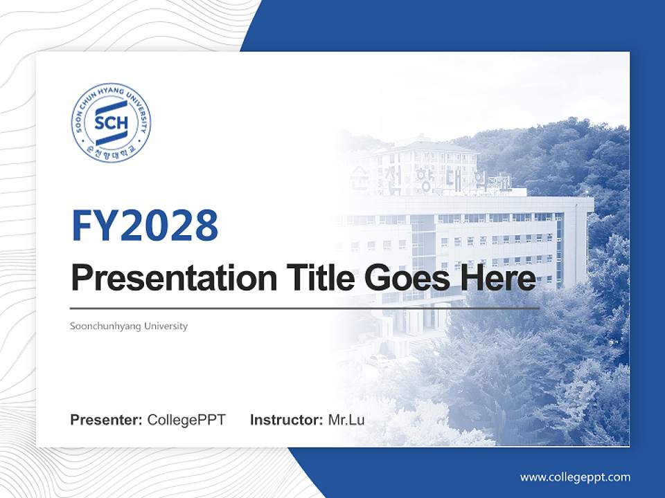 Soonchunhyang University Academic Presentation/Research Findings Report PPT Template4:3 ratio PPT effect preview image5