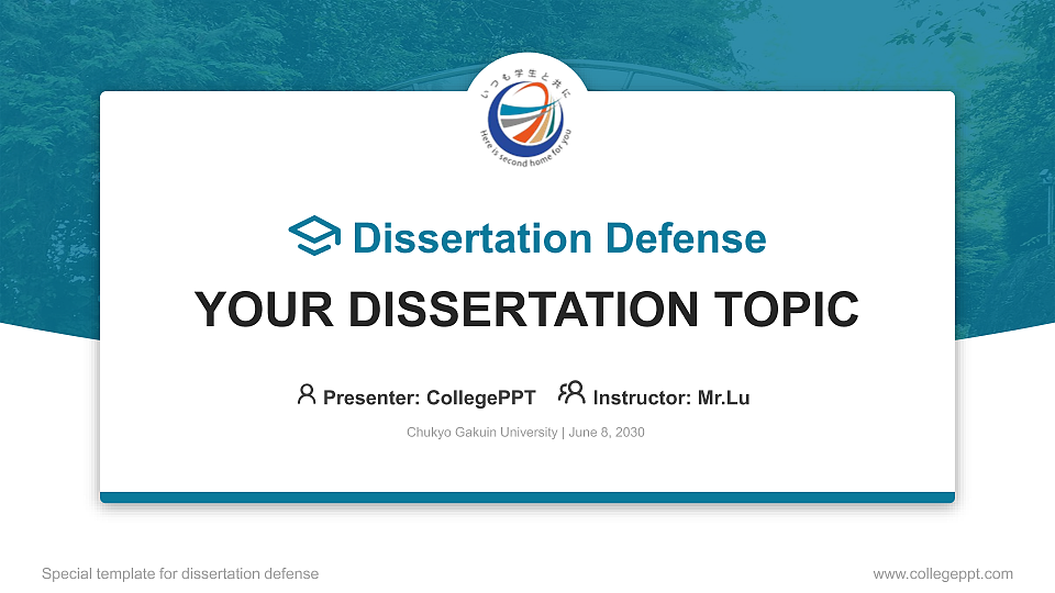 Chukyo Gakuin University Graduation Thesis Defense PPT Template_Slide preview image1