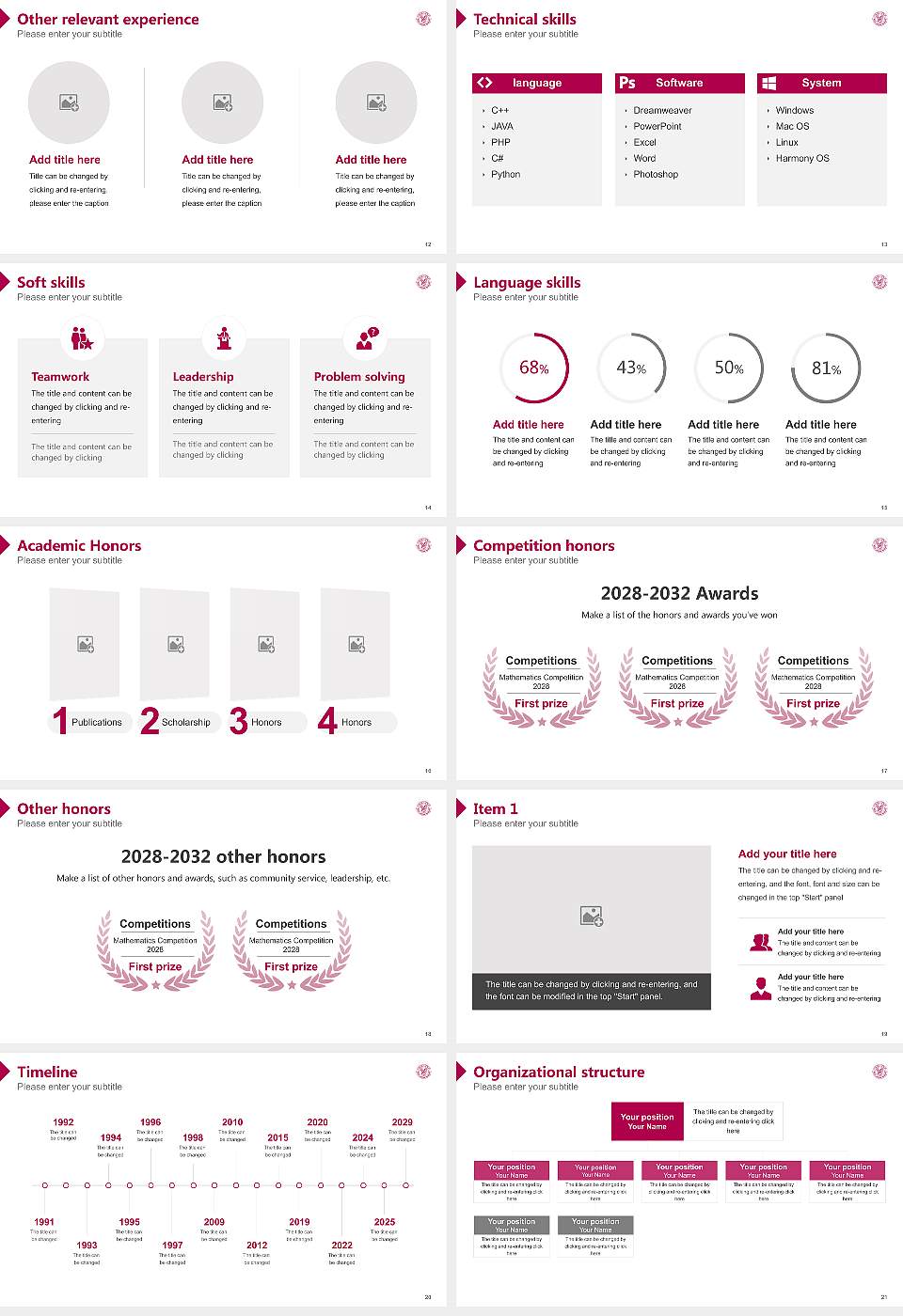 Seoul Jangsin University Resume PPT Template16:9 ratio PPT effect preview image3