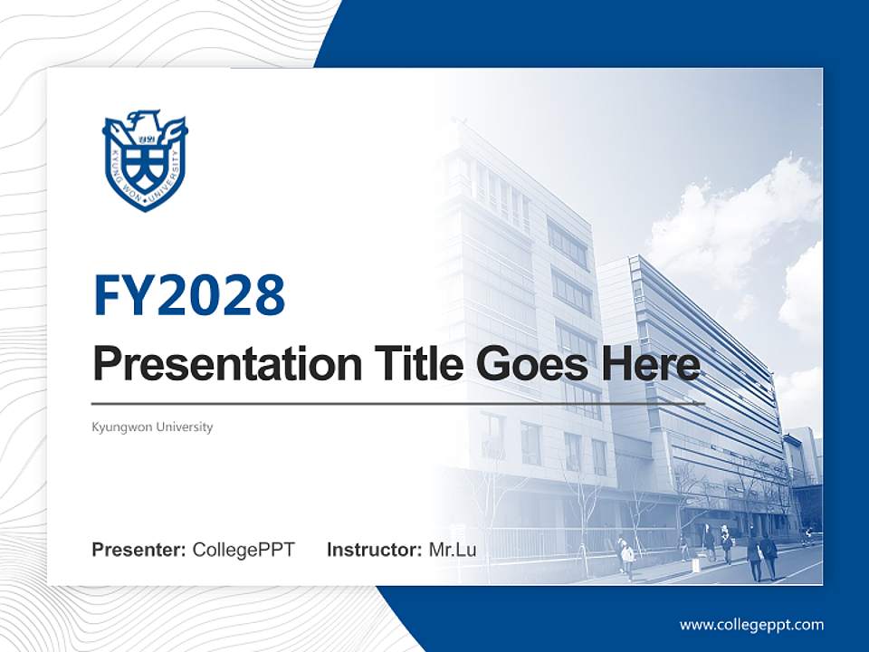 Kyungwon University Academic Presentation/Research Findings Report PPT Template4:3 ratio PPT effect preview image5