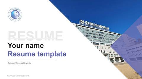 Sungshin Women’s University Resume PPT Template