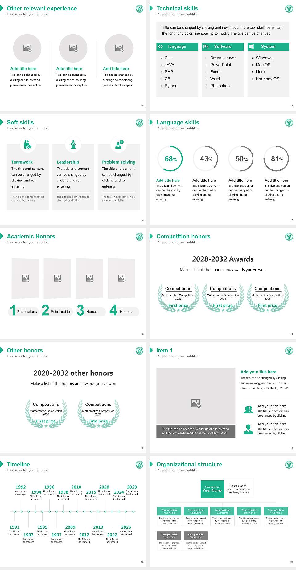 Yuhan College Resume PPT Template4:3 ratio PPT effect preview image3