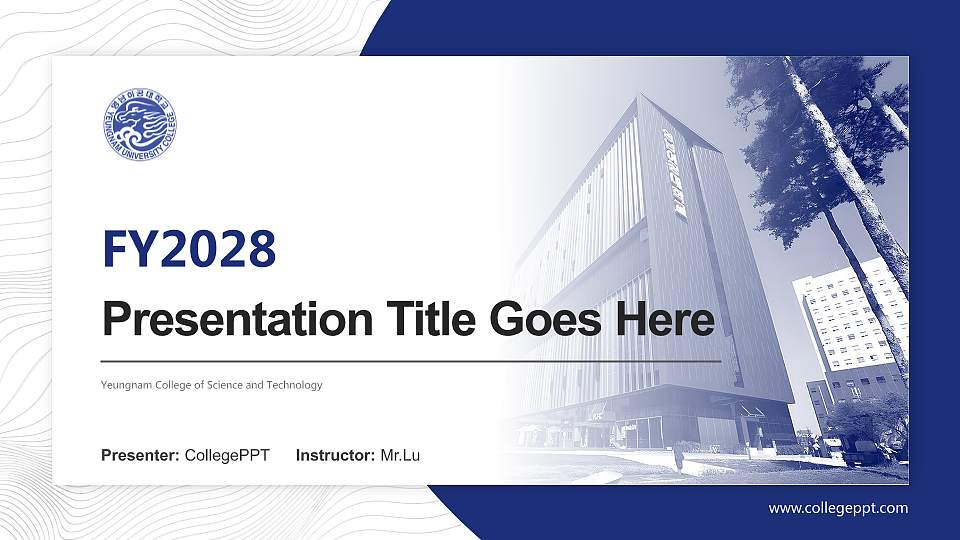 Yeungnam College of Science and Technology Academic Presentation/Research Findings Report PPT Template16:9 ratio PPT effect preview image