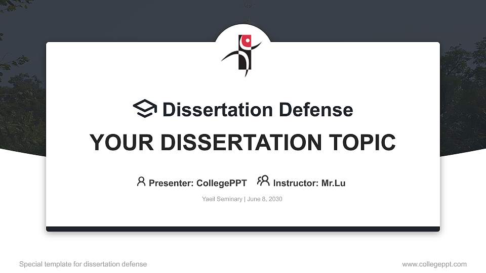 Yaeil Seminary Graduation Thesis Defense PPT Template16:9 ratio PPT effect preview image