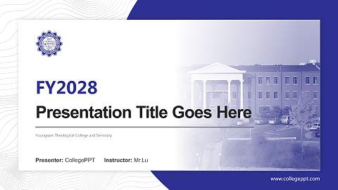 Youngnam Theological College and Seminary Academic Presentation/Research Findings Report PPT Template