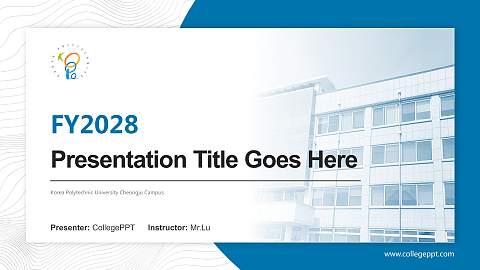 Korea Polytechnic University Cheongju Campus Academic Presentation/Research Findings Report PPT Template