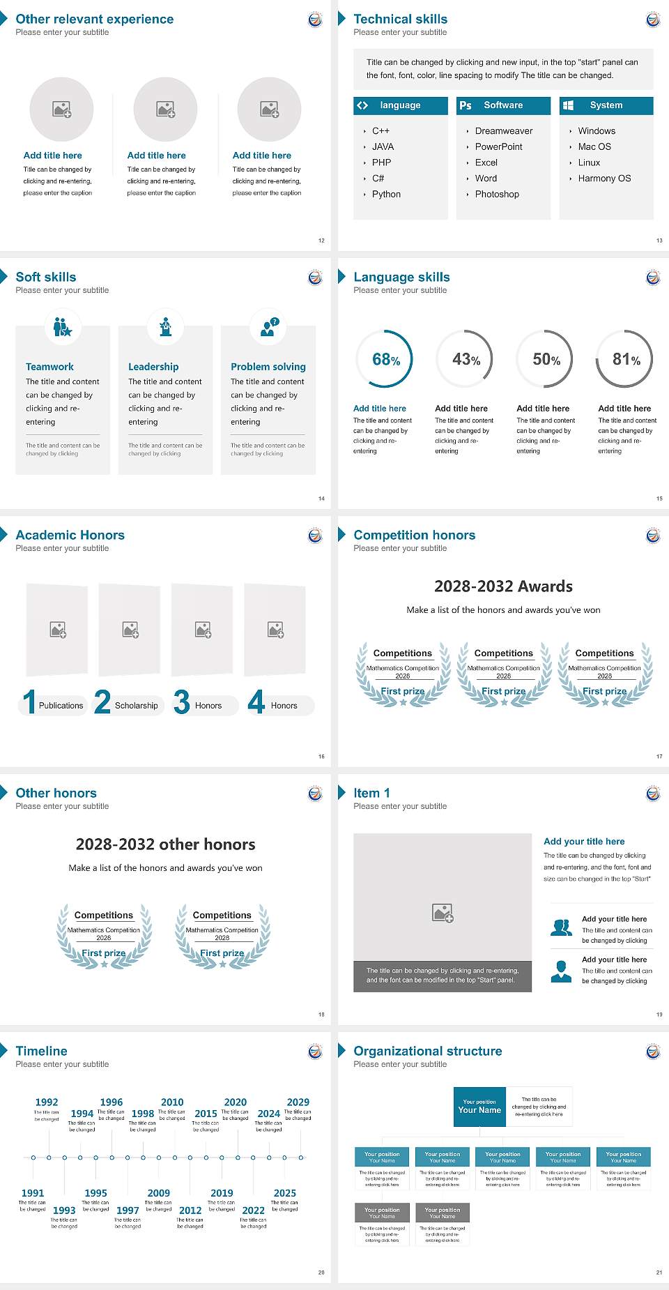 Chukyo Gakuin University Resume PPT Template4:3 ratio PPT effect preview image3