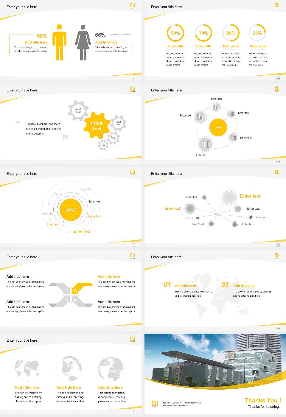 Cyber University Course/Courseware Creation PPT Template16:9 ratio PPT effect preview image4