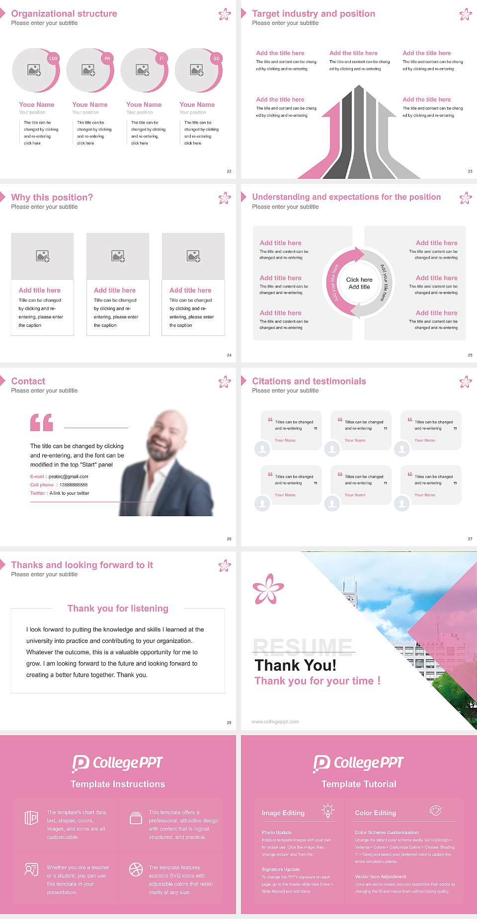 Fukuyama Heisei University Resume PPT Template4:3 ratio PPT effect preview image4