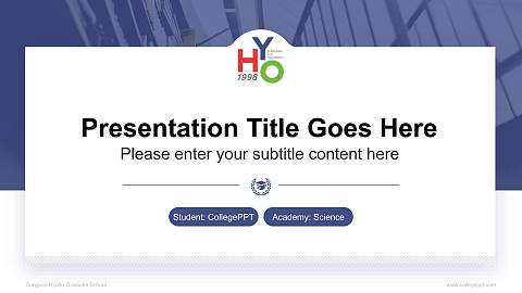 Sungsan Hyodo Graduate School National Scholarship Defense PPT Template