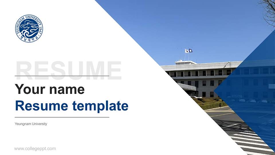 Yeungnam University Resume PPT Template16:9 ratio PPT effect preview image