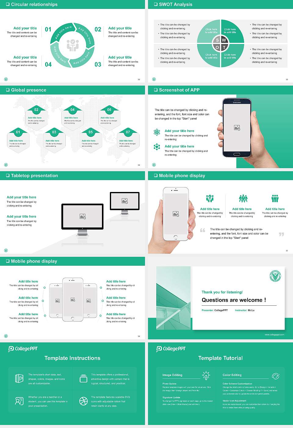 Yuhan College General Purpose PPT Template16:9 ratio PPT effect preview image5