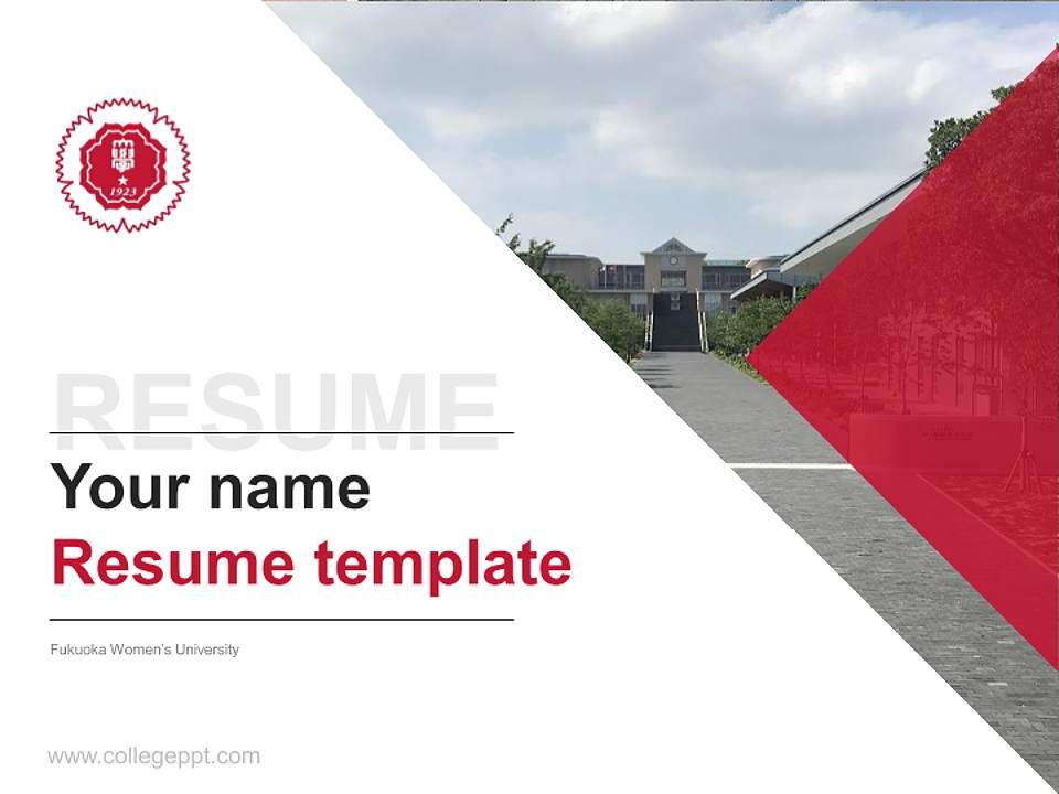 Fukuoka Women’s University Resume PPT Template4:3 ratio PPT effect preview image5