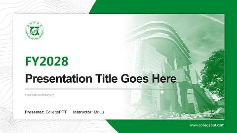 Yosu National University Academic Presentation/Research Findings Report PPT Template
