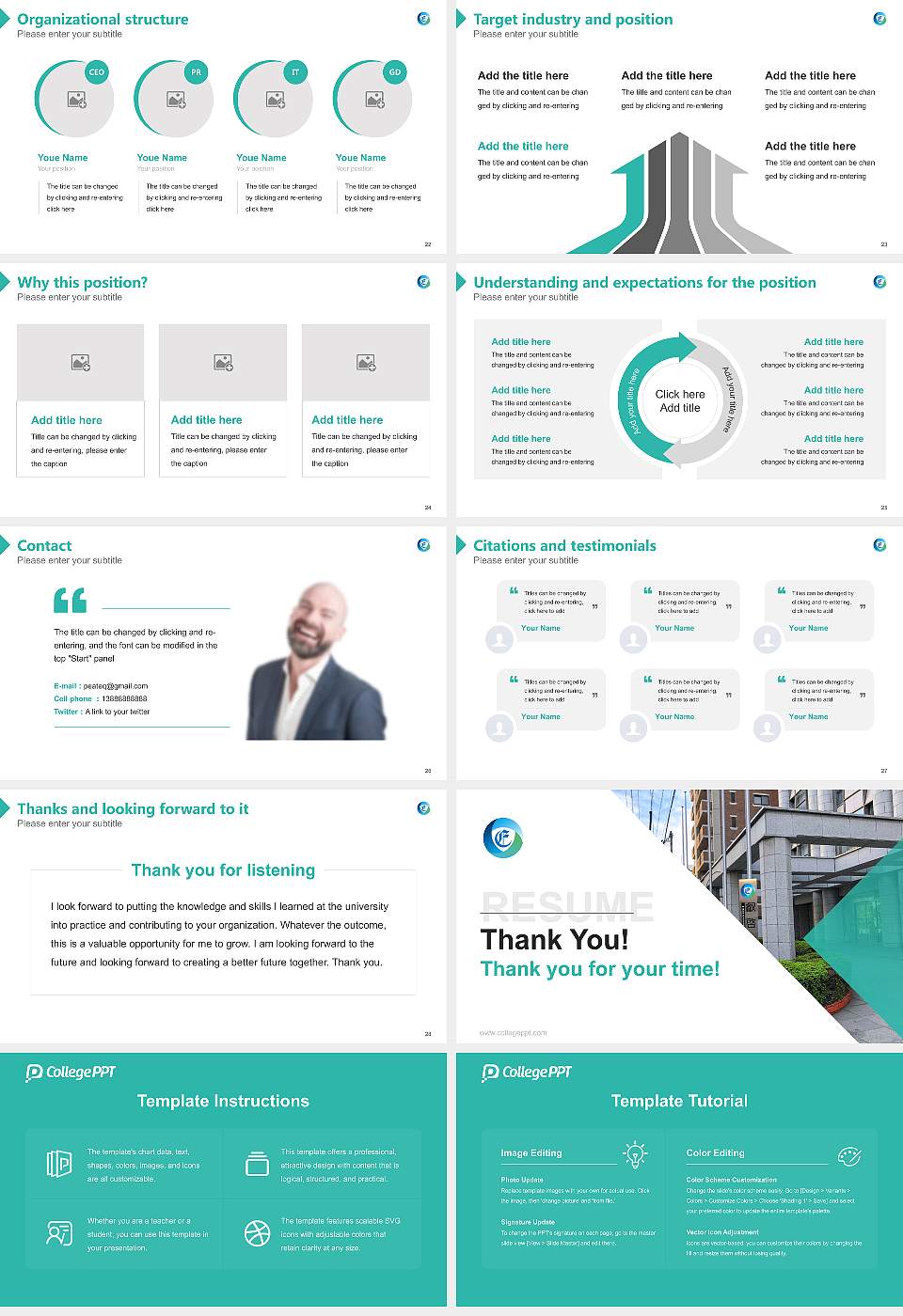 Eikei University of Hiroshima Resume PPT Template16:9 ratio PPT effect preview image4